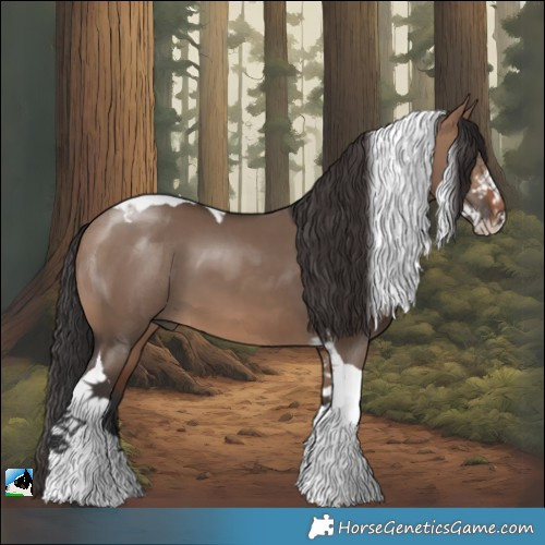 Horse Color:Brown Dun Sabino Tobiano