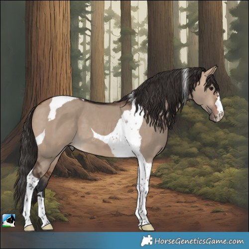 Horse Color:Bay Dun Tobiano 