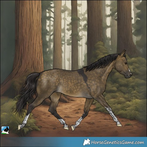 Horse Color:Buckskin Dun Tobiano Rabicano
