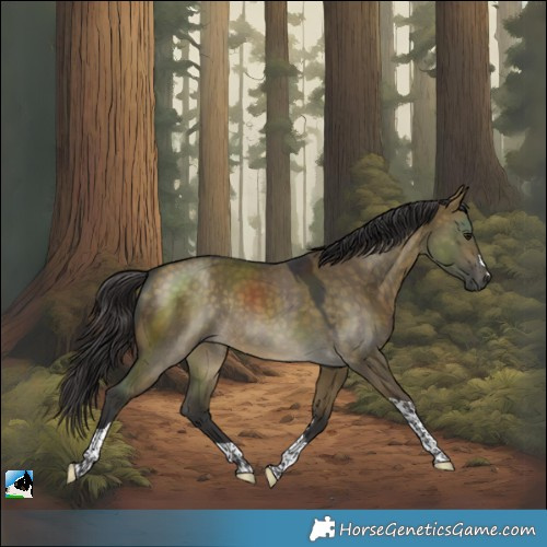 Horse Color:Buckskin Dun Tobiano Rabicano 