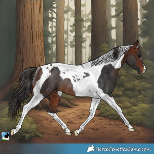 Horse Color:Bay Tobiano Rabicano 