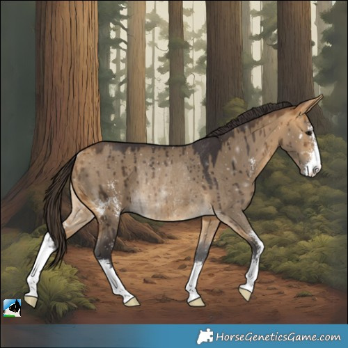 Horse Color:Buckskin Dun Sabino Rabicano Brindle 