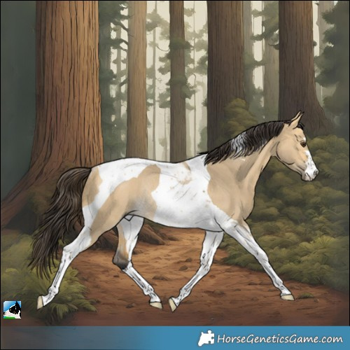 Horse Color:Buckskin Dun Tobiano Rabicano