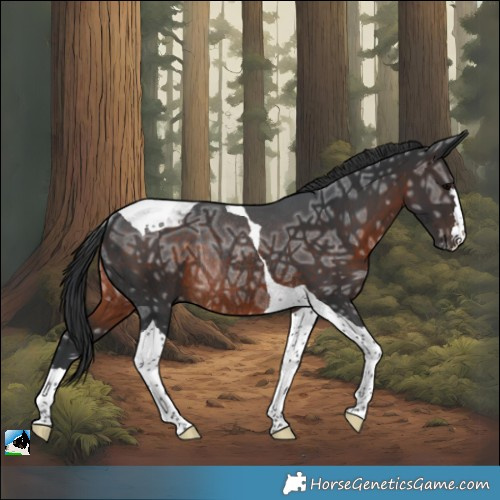 Horse Color:Brown Ice Tobiano Rabicano