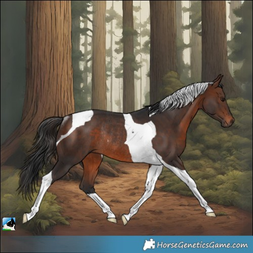 Horse Color:Brown Tobiano Rabicano