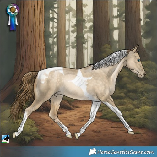 Horse Color:Buckskin Pearl Dun Tobiano Rabicano
