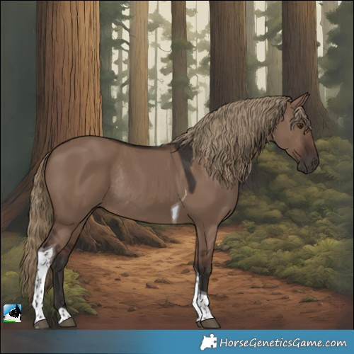 Horse Color:Liver Red Dun Tobiano Rabicano