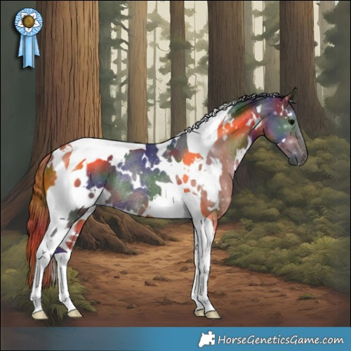 Horse Color:Nacre White Spotted Brown Tobiano Rabicano
