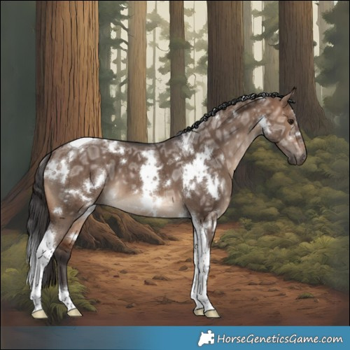 Horse Color:White Spotted Brown Ice Dun Tobiano Brindle