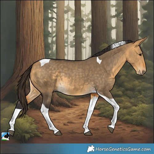 Horse Color:Buckskin Dun Tobiano