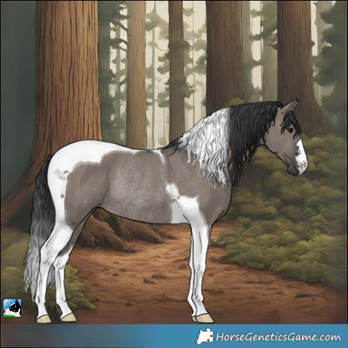 Horse Color:Grullo Tobiano Rabicano