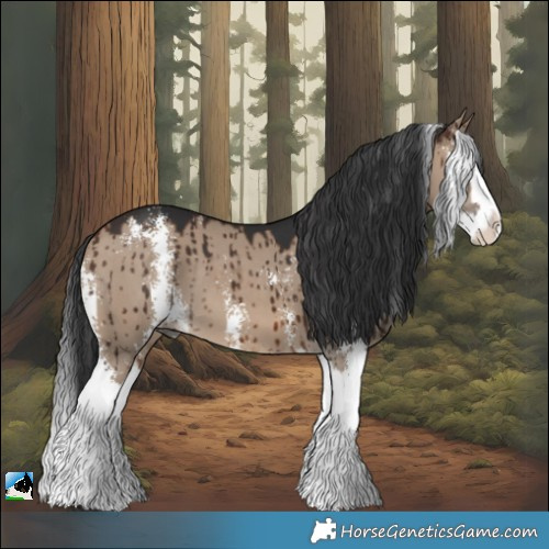 Horse Color:Brown Dun Sabino Splash Brindle 