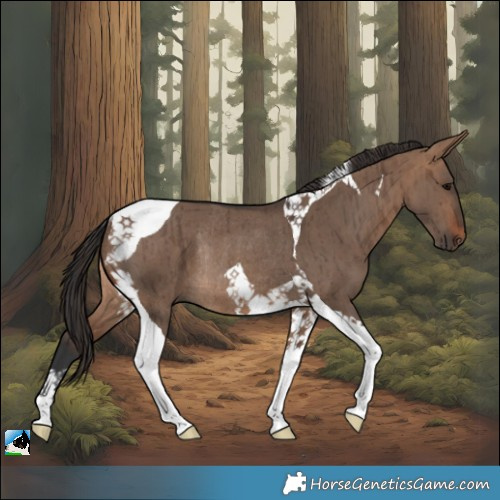 Horse Color:Brown Dun Tobiano Rabicano Brindle