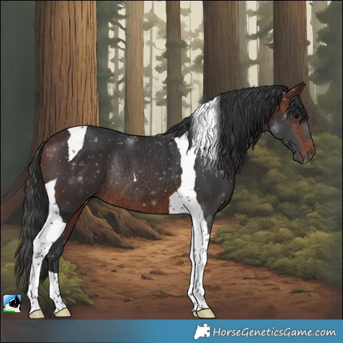 Horse Color:Brown Tobiano Rabicano 