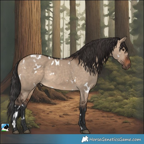 Horse Color:White Spotted Brown Dun Rabicano 