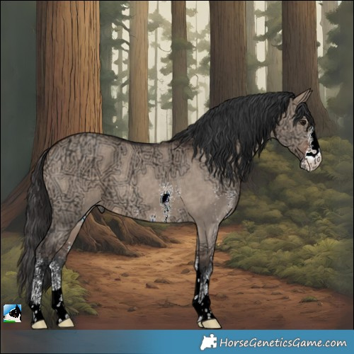 Horse Color:Brown Ice Dun Sabino 