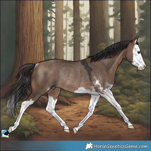 Horse Color:Brown Dun Sabino Splash Rabicano 