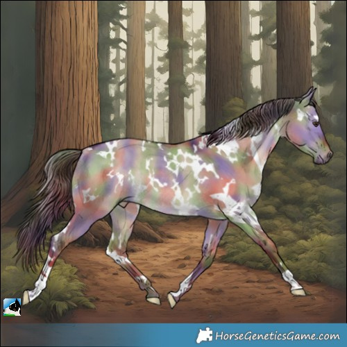 Horse Color:Nacre White Spotted Liver Red Dun Rabicano 