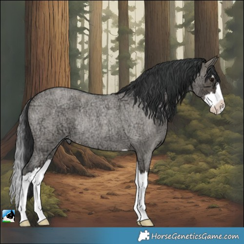 Horse Color:Grullo Ice Roan Splash Rabicano 