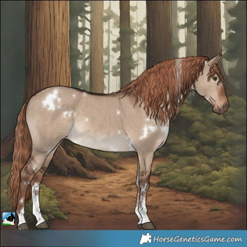 Horse Color:White Spotted Liver Red Dun Sabino
