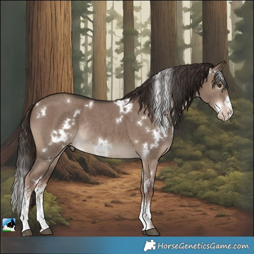 Horse Color:White Spotted Liver Red Dun Sabino Rabicano 