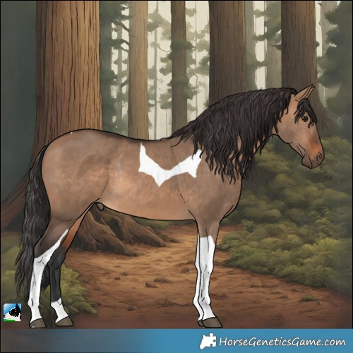 Horse Color:Brown Dun Tobiano Rabicano 