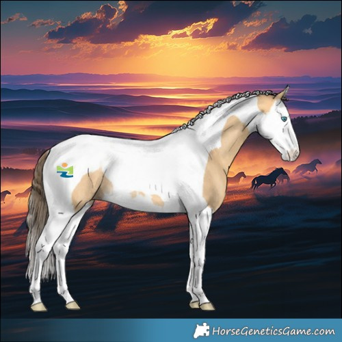 Horse Color:Amber Cream Champagne Splash Tobiano Rabicano 