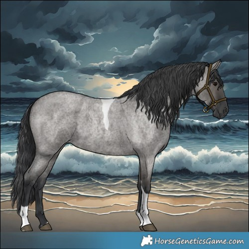 Horse Color:Grullo Roan Tobiano