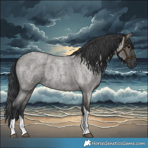 Horse Color:Grullo Roan Tobiano