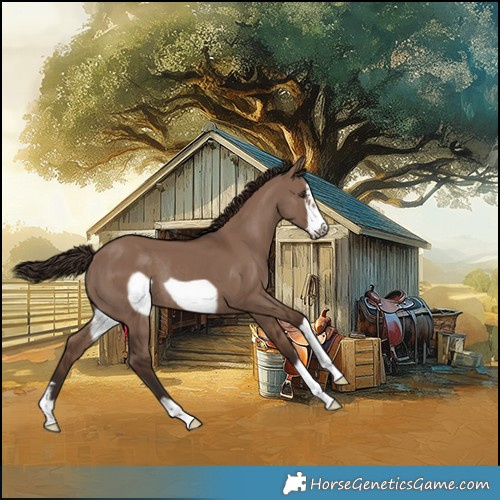 Horse Color:Liver Red Dun Frame Rabicano