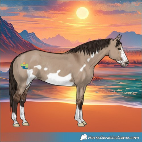 Horse Color:Liver Red Dun Frame Rabicano