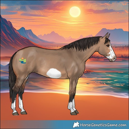 Horse Color:Bay Dun Frame Rabicano