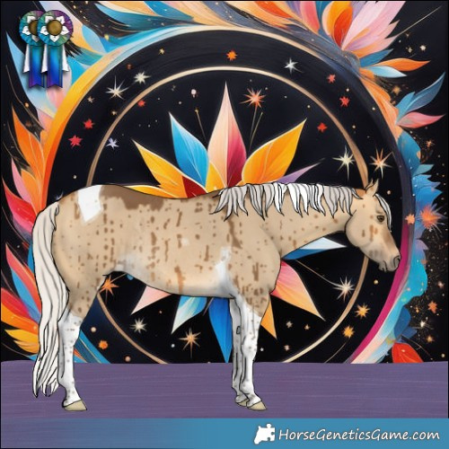 Horse Color:Silver Buckskin Dun Tobiano Rabicano Brindle