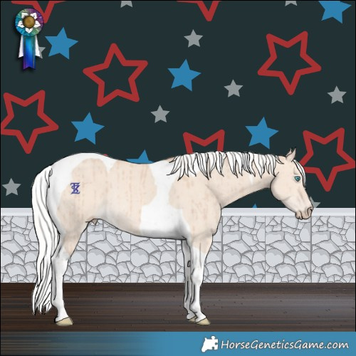 Horse Color:Silver Perlino Dun Tobiano Rabicano Brindle