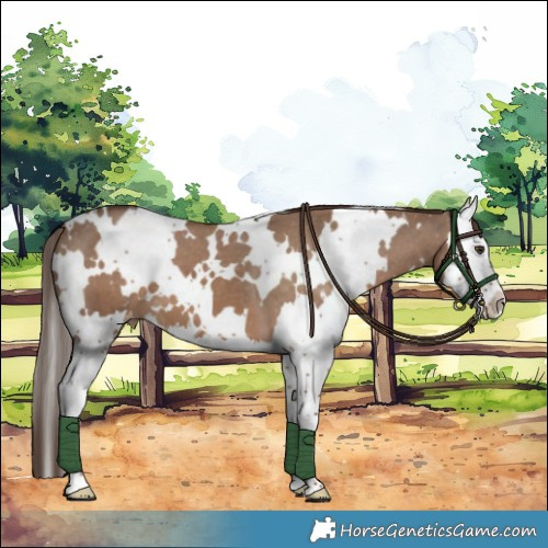Horse Color:White Spotted Liver Red Dun Splash Varnish 