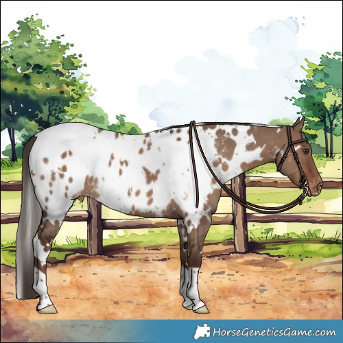 Horse Color:White Spotted Liver Red Dun Blanket