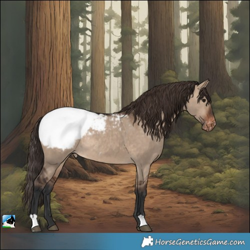 Horse Color:Brown Dun Snowcap Rabicano