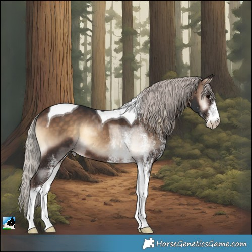 Horse Color:White Spotted Silver Brown Onyx Tobiano Rabicano