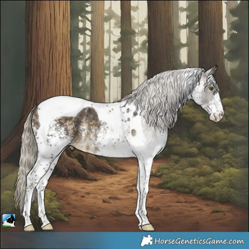 Horse Color:White Spotted Silver Buckskin Tobiano Rabicano