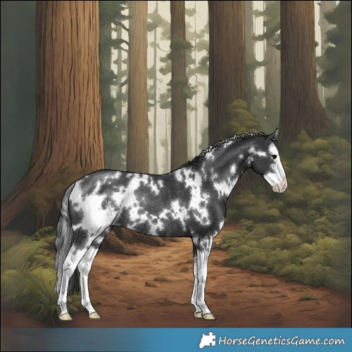 Horse Color:White Spotted Black Splash Rabicano