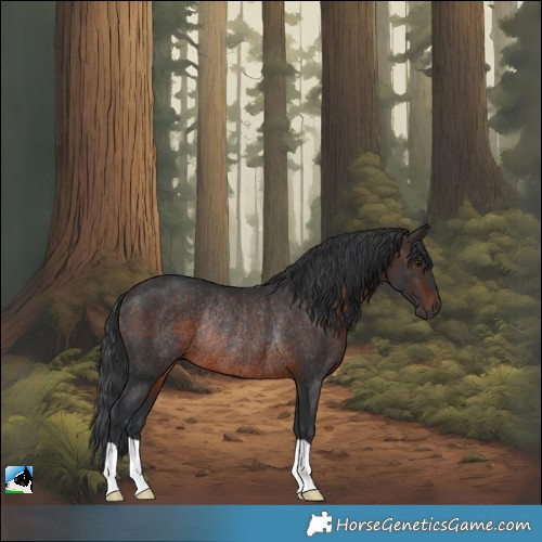 Horse Color:Brown Rabicano 