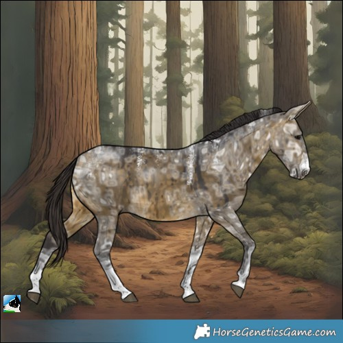 Horse Color:Powder White Buckskin Ice Dun Sabino Brindle
