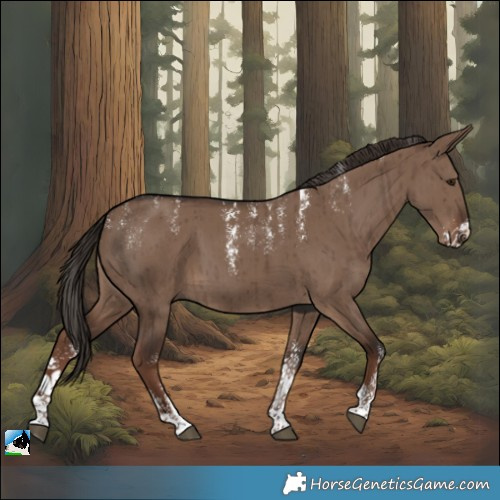 Horse Color:Powder White Liver Red Dun Sabino Brindle