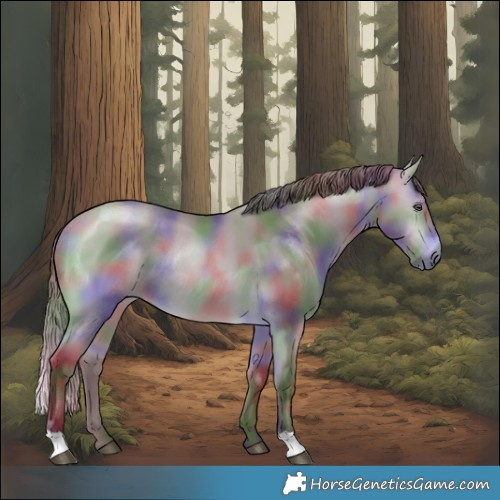 Horse Color:Nacre Chocolate Bay Chinchilla Rabicano