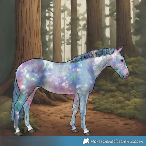 Horse Color:Nacre Watercolor White Spotted Buckskin Rabicano 
