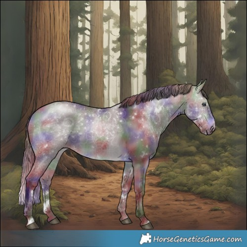 Horse Color:Nacre White Spotted Chocolate Brown Chinchilla 