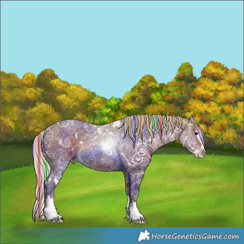 Horse Color:Painted White Spotted Silver Brown Ice Splash Rabicano