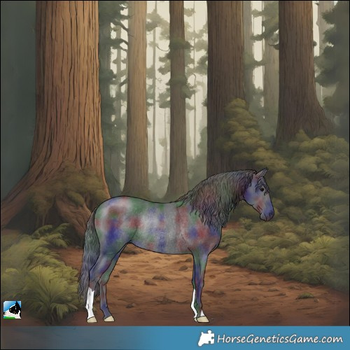 Horse Color:Nacre Black Mushroom Rabicano