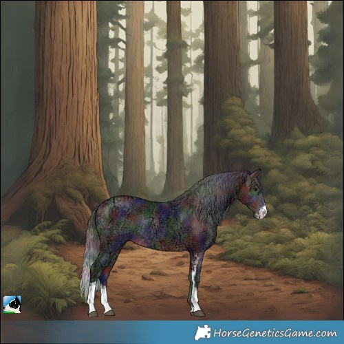 Horse Color:Nacre Buckskin Ice Sabino Rabicano