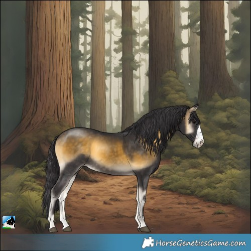 Horse Color:Buckskin Onyx Sabino Rabicano 